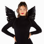 Black Feathery Angel Wings,