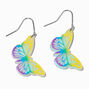 Rainbow Butterfly Acrylic 1&quot; Drop Earrings,