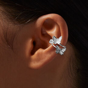 Silver-tone Butterfly Ear Cuff ,