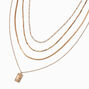 Gold Hammered Pendant Woven Multi-Strand Necklace,