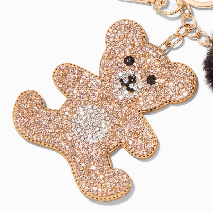 Rhinestone Bear Keychain