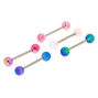 Silver Cosmic Barbell Tongue Rings - 5 Pack,