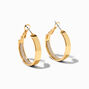 Gold 30MM Inner Glitter Hoop Earrings,