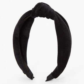 Ribbed Knotted Headband - Black,