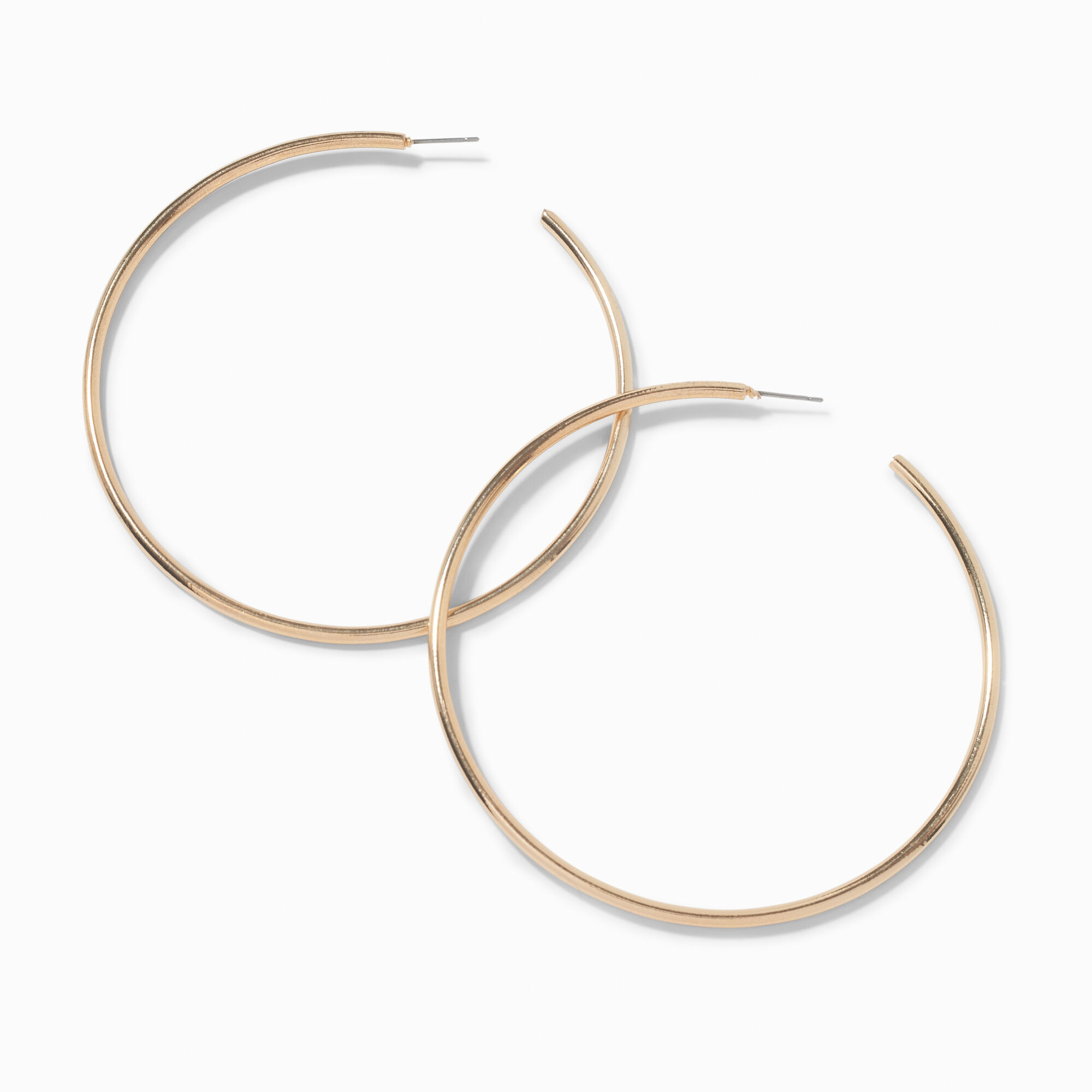 Gold hoop earrings with post back hot sale