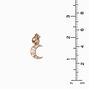 Gold-tone Sun &amp; Moon 0.5&quot; Clip-On Drop Earrings,