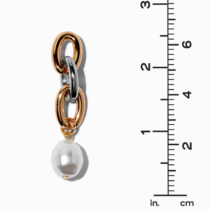 Mean Girls&trade; x ICING Mixed Metal Chain Pearl Drop Earrings,