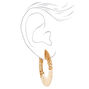 Neutral 40MM Woven Wooden Hoop Earrings,
