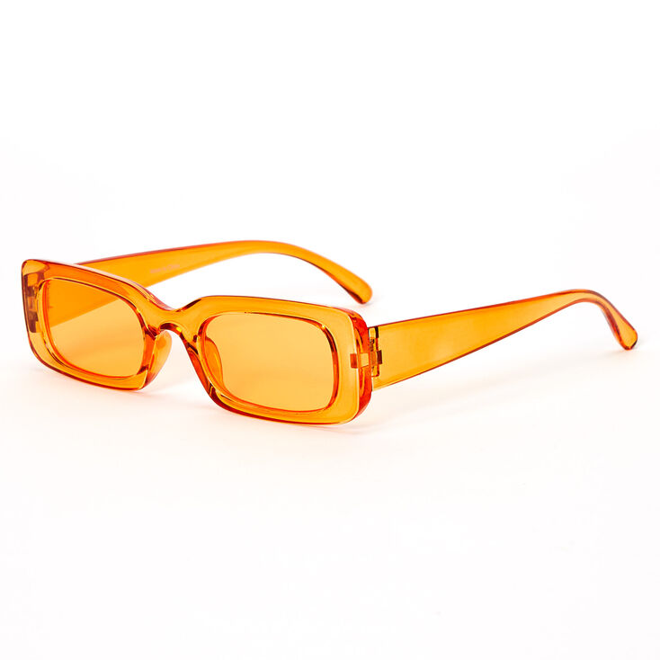Slim Rectangle Transparent Sunglasses Orange Icing Us