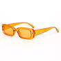 Slim Rectangle Transparent Sunglasses - Orange,