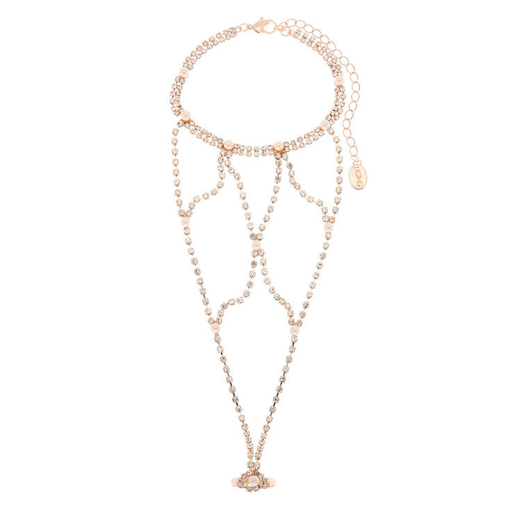 Rose Gold Glam Hand Chain,