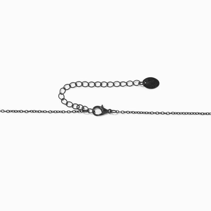 Crescent Moon &amp; Stars Black Chain Bib Style Choker,