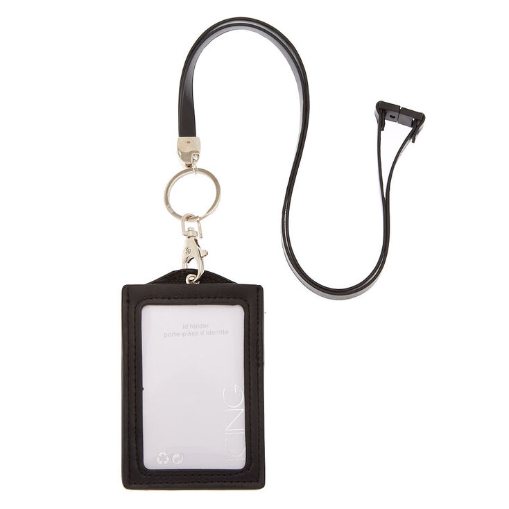 Shaky Sequin ID Holder with Lanyard - Black,