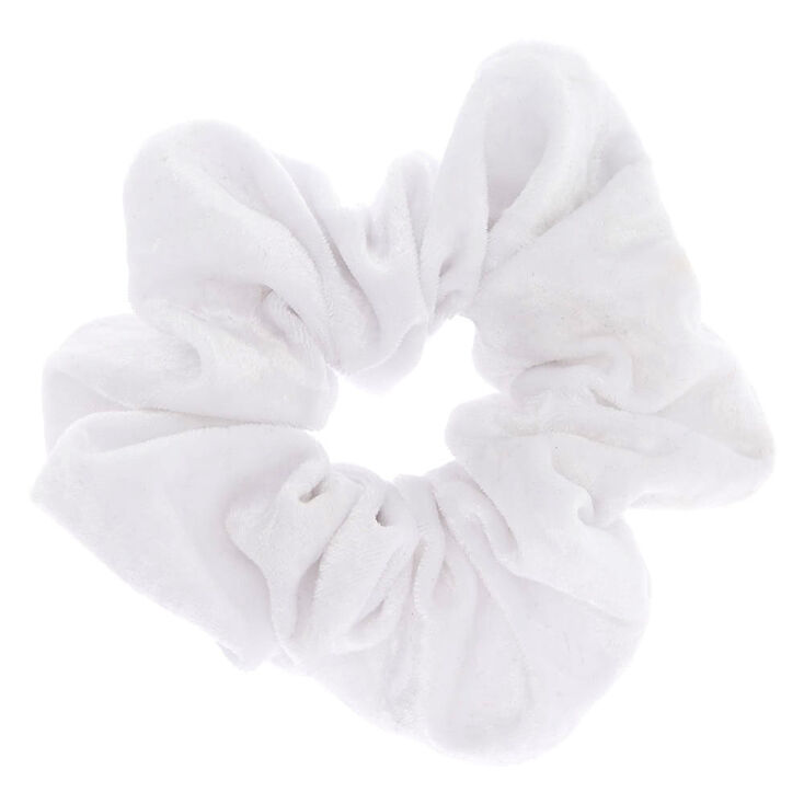 Velvet Hair Scrunchie - White,