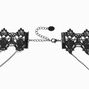 Beaded Black Lace Choker Necklace ,