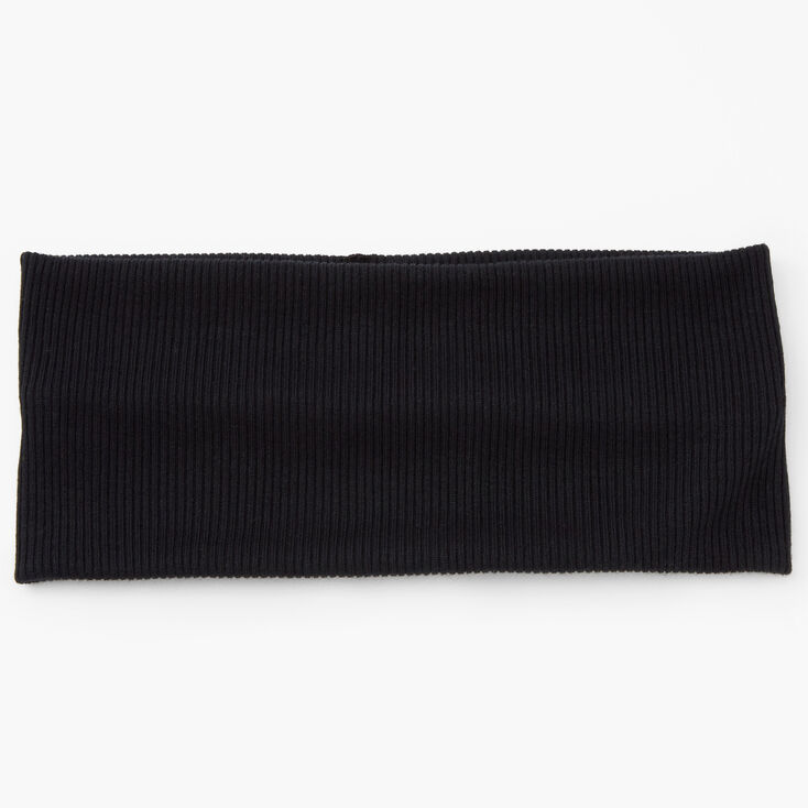 Flat Ribbed Headwrap - Black,