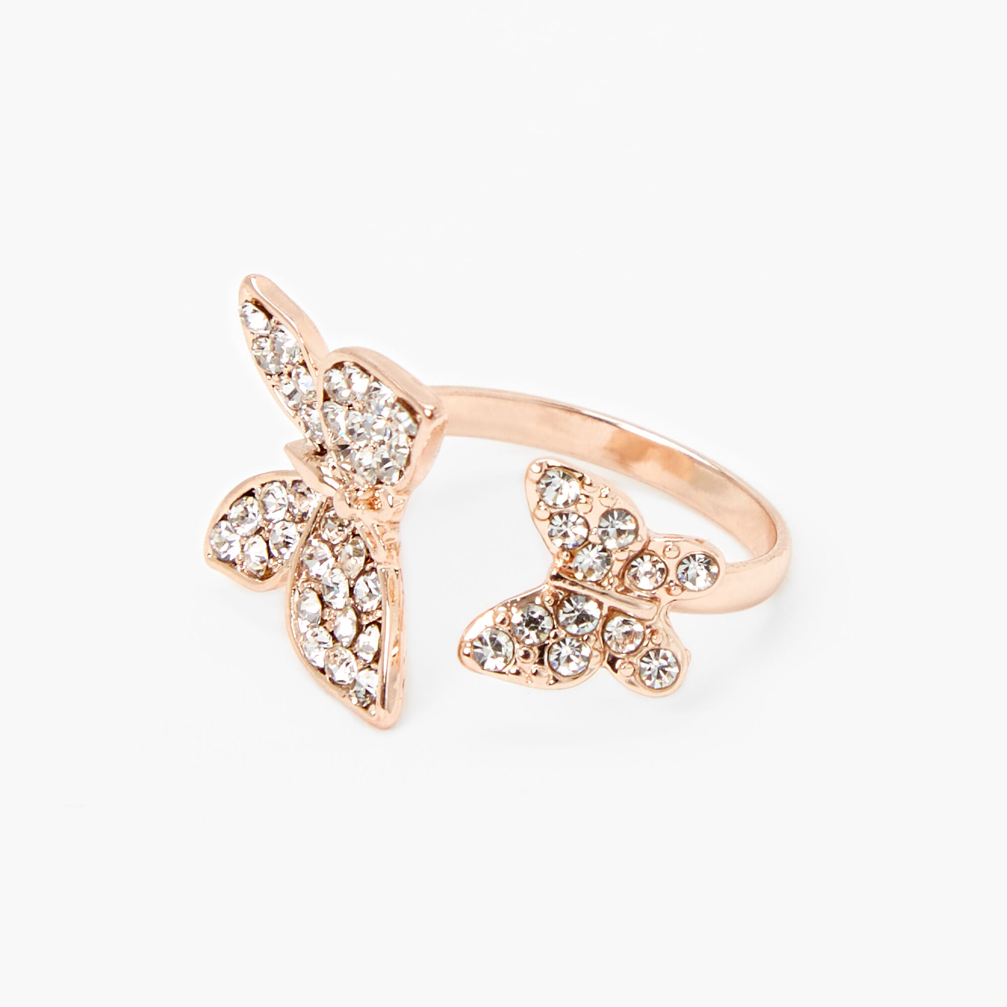 Double shop butterfly ring