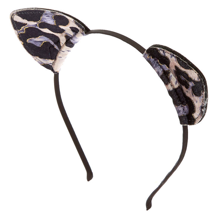 Velvet Leopard Cat Ears Headband,