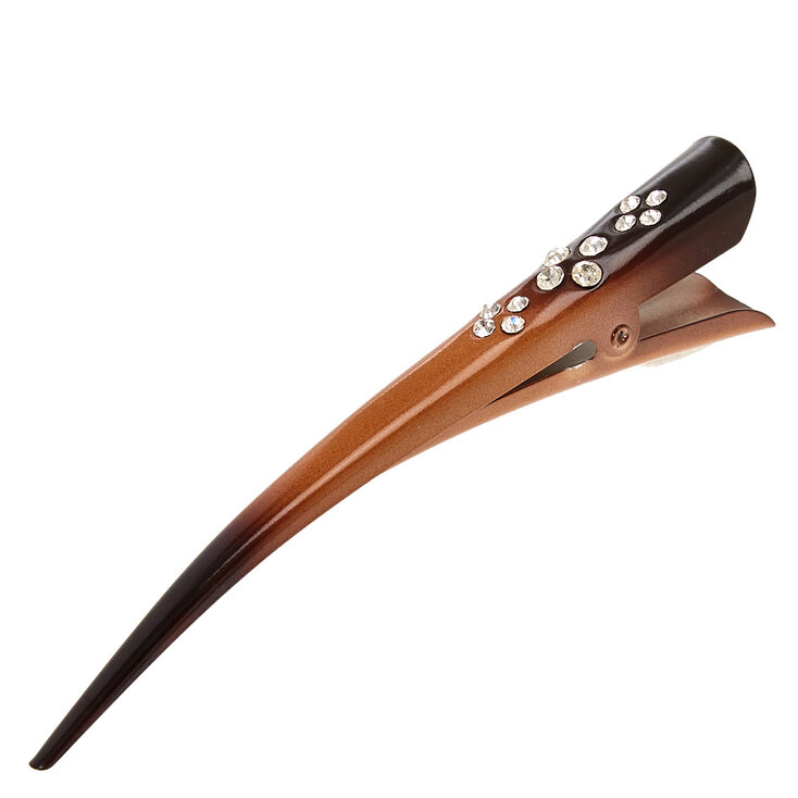 Tortoiseshell Hair Clip - Brown,