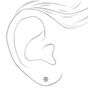 Gold Plated Cubic Zirconia 3MM, 4MM &amp; 5MM Square Stud Earrings - 3 Pack,