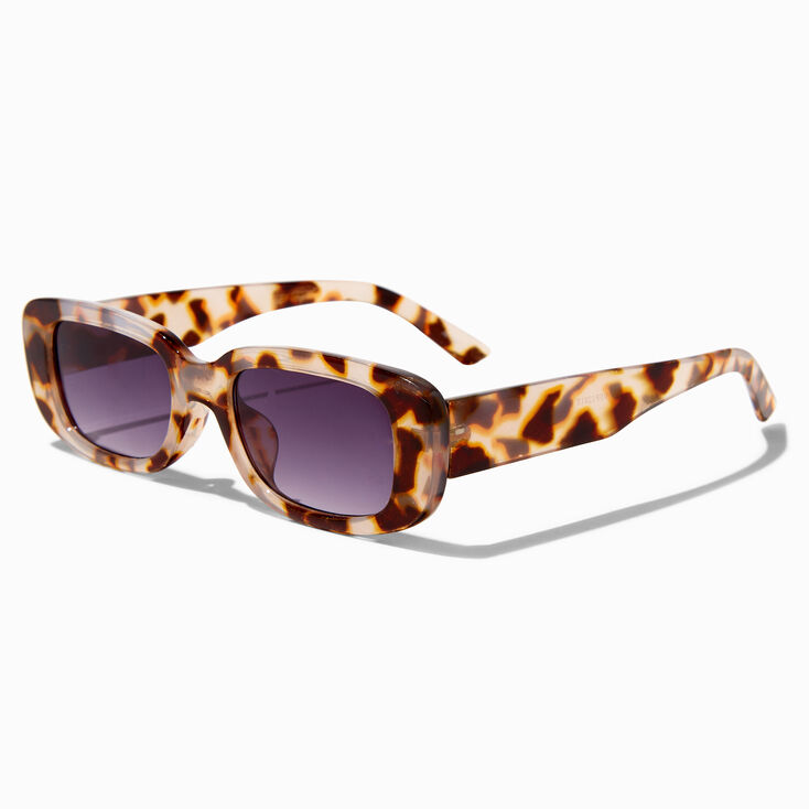 Brown Tortoiseshell Rectangular Sunglasses,