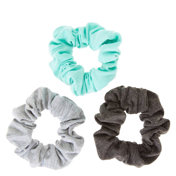Gray & Mint Hair Scrunchies,