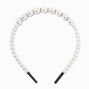 White Graduated Pearl &amp; Crystal Headband,