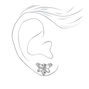 White Butterfly Crystal Stud Earrings,