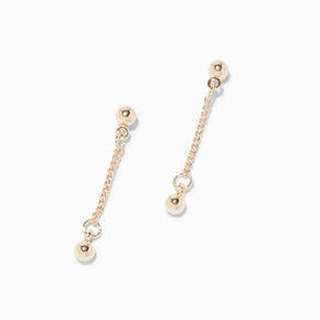 Gold 1&#39;&#39; Ball Drop Earrings,