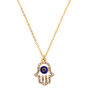 Gold Hamsa Hand Pendant Necklace,