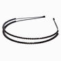 Black Two-Row Rhinestone Headband,