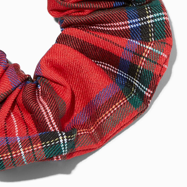 Medium Red Plaid Hair Scrunchie,