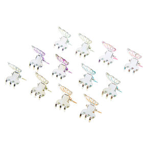Rainbow Glitter Butterfly Mini Hair Claws - 12 Pack&nbsp;,