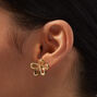 Gold-tone Flower Burst Outline Stud Earrings,