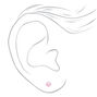 14kt White Gold 4mm Pink Ice Cubic Zirconia Studs Ear Piercing Kit with Ear Care Solution,