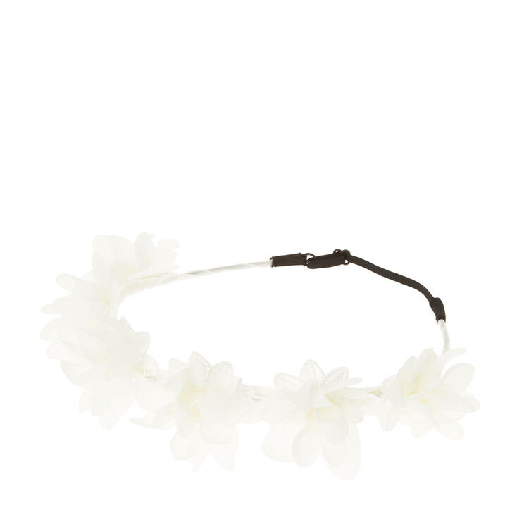 White Chiffon Flower Crown,
