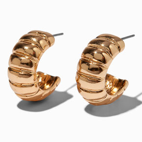 Ridged Gold-tone 20MM Hoop Earrings,