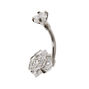 Cubic Zirconia Flower Caged Belly Bar,