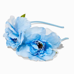 Side Blue Flower Headband,