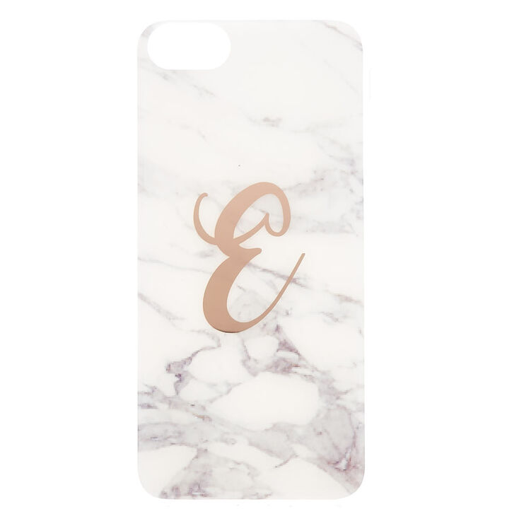 Marble "E" Initial Phone Case,