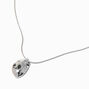 Melting Disc Silver-tone Pendant Necklace,