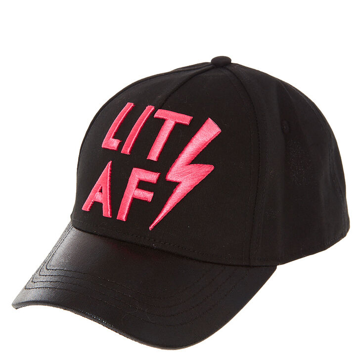Black LIT AF Baseball Hat,