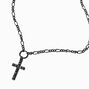 Hematite Embellished Cross Pendant Necklace,