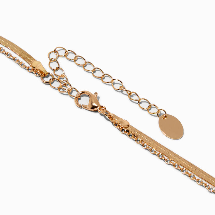 Pink Butterfly Gold-tone Multi-Strand Necklace ,