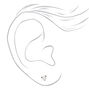 Silver-tone Titanium Cubic Zirconia Round 4MM Stud Earrings,