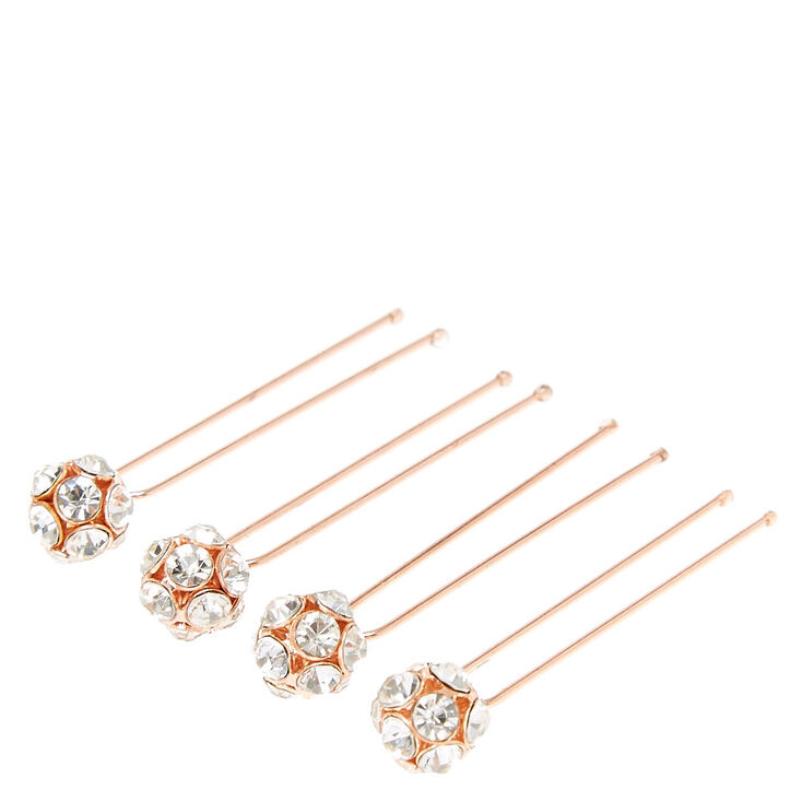 Rose Gold Tone Fireball Hair Pins,