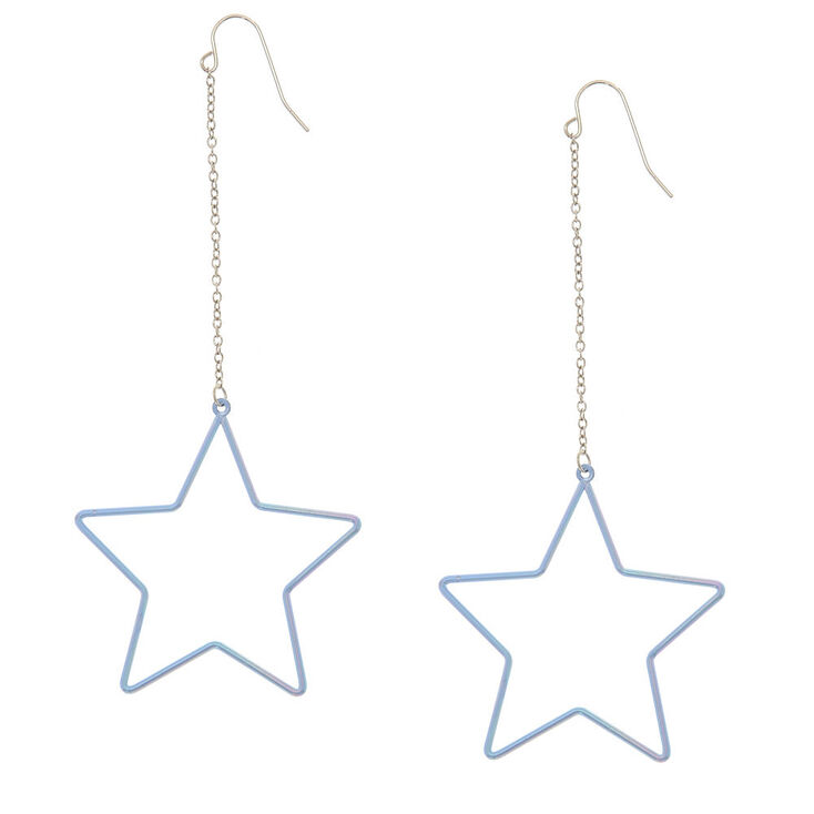 Lilac Star Hoop Earrings,