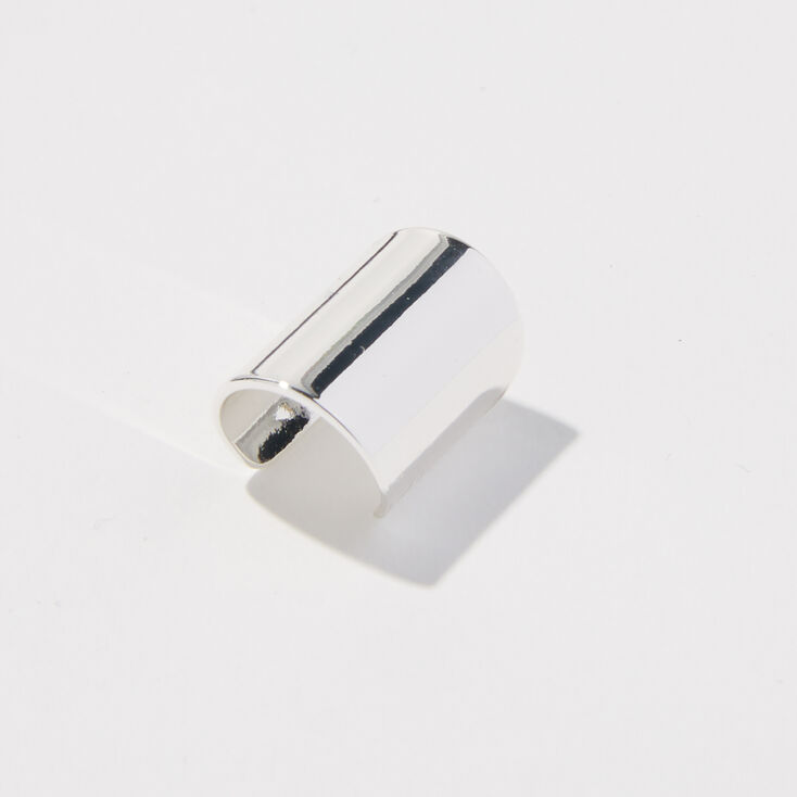 Silver Wide Band Ear Cuff,