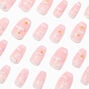 Cloudy Pink Skies Coffin Faux Nail Set - 24 Pack,