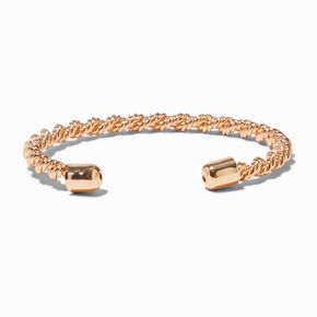 Gold-tone Twisted Rope Cuff Bracelet,